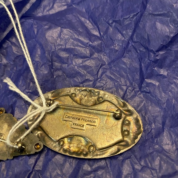 Catherine Popesco Silver Brooch with Intricate Design - Picture 3 of 4